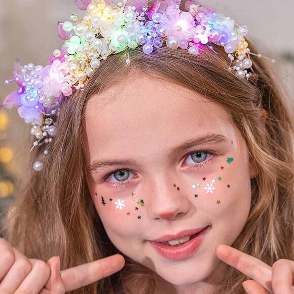 Light Up Butterfly Crown Headband Fairy Hair Accessory for Women Girls main image 4